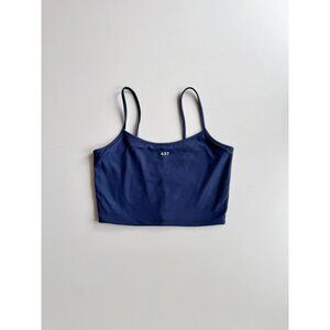 437 Navy Cloud Cropped Square Neck Cami Tank Top, Size M